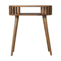 Handcrafted Solid Mango Wood Console Table – Oak Finish, Japanese Design