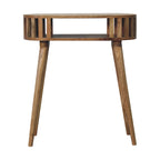 Handcrafted Solid Mango Wood Console Table – Oak Finish, Japanese Design