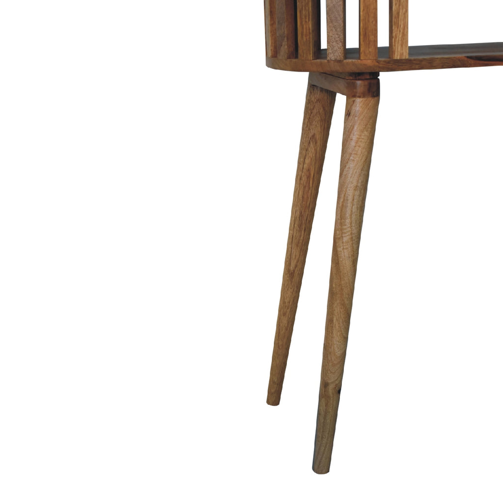 Handcrafted Solid Mango Wood Console Table – Oak Finish, Japanese Design