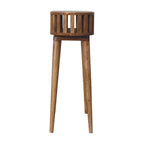 Handcrafted Solid Mango Wood Console Table – Oak Finish, Japanese Design