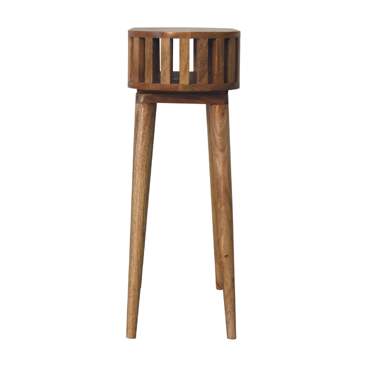 Handcrafted Solid Mango Wood Console Table – Oak Finish, Japanese Design