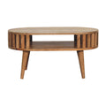 Statement Solid Mango Wood Coffee Table – Chestnut Finish, Japanese Inspired Design