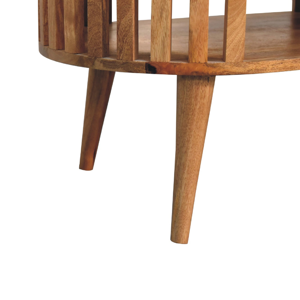 Statement Solid Mango Wood Coffee Table – Chestnut Finish, Japanese Inspired Design