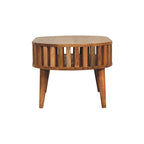 Statement Solid Mango Wood Coffee Table – Chestnut Finish, Japanese Inspired Design