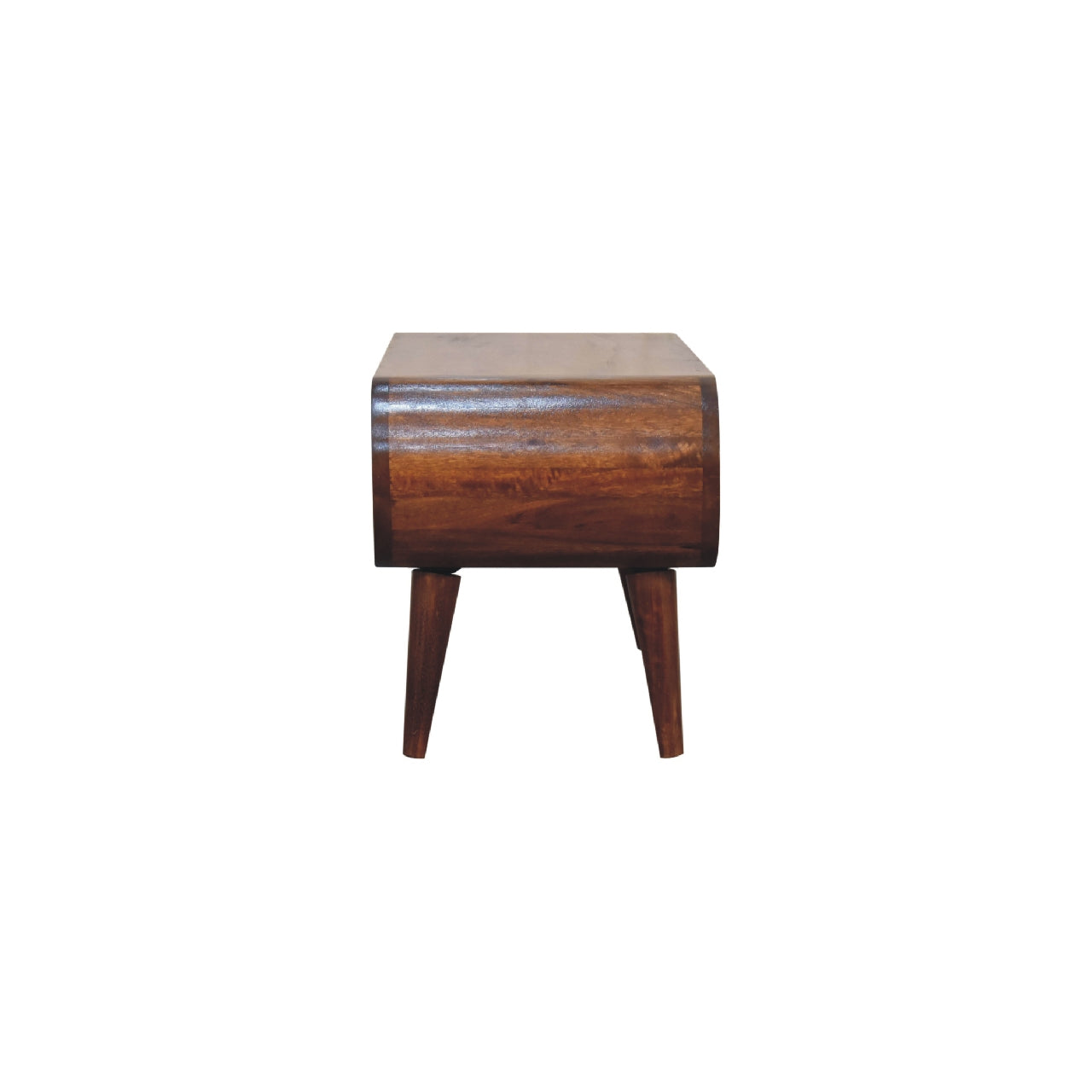 Handcrafted Solid Mango Wood TV Unit – Chestnut Finish, Nordic Legs