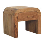 Handcrafted Solid Mango Wood Bedside Table – Dark Brown Finish, Smooth Round Edges