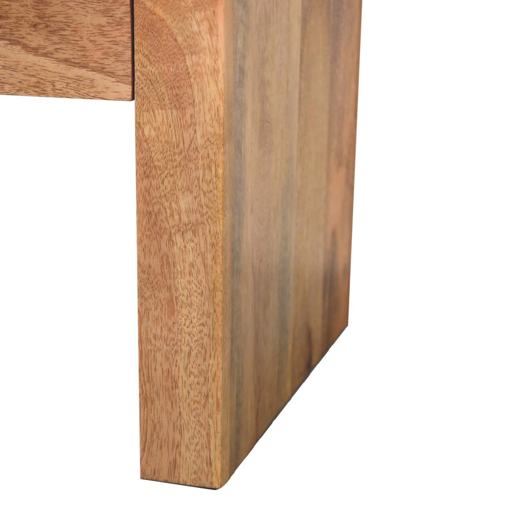 Handcrafted Solid Mango Wood Bedside Table – Dark Brown Finish, Smooth Round Edges