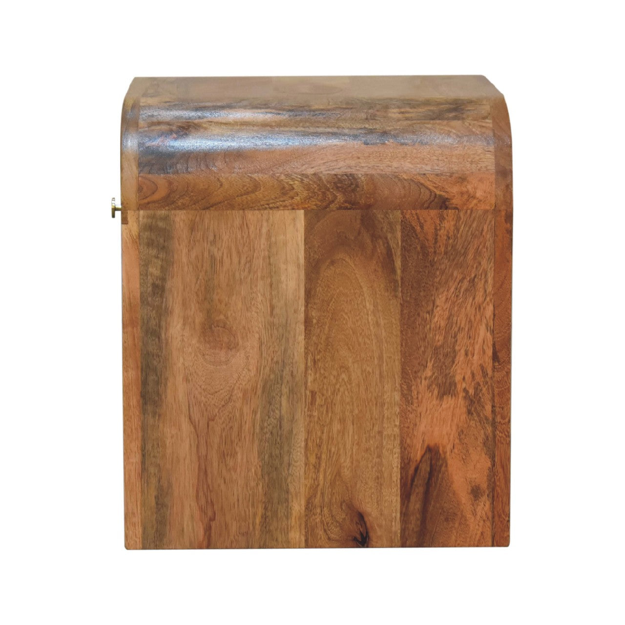 Handcrafted Solid Mango Wood Bedside Table – Dark Brown Finish, Smooth Round Edges