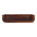 Floating Solid Mango Wood Wall-mounted Console – Chestnut Finish, Large Open Slot