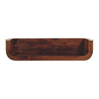 Floating Solid Mango Wood Wall-mounted Console – Chestnut Finish, Large Open Slot