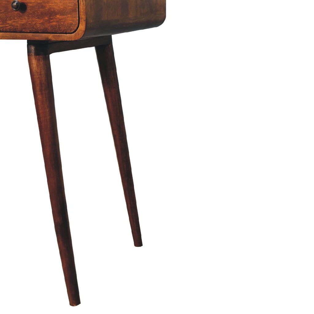 Handcrafted Solid Mango Wood Writing Desk – Chestnut Finish, 1 Drawer