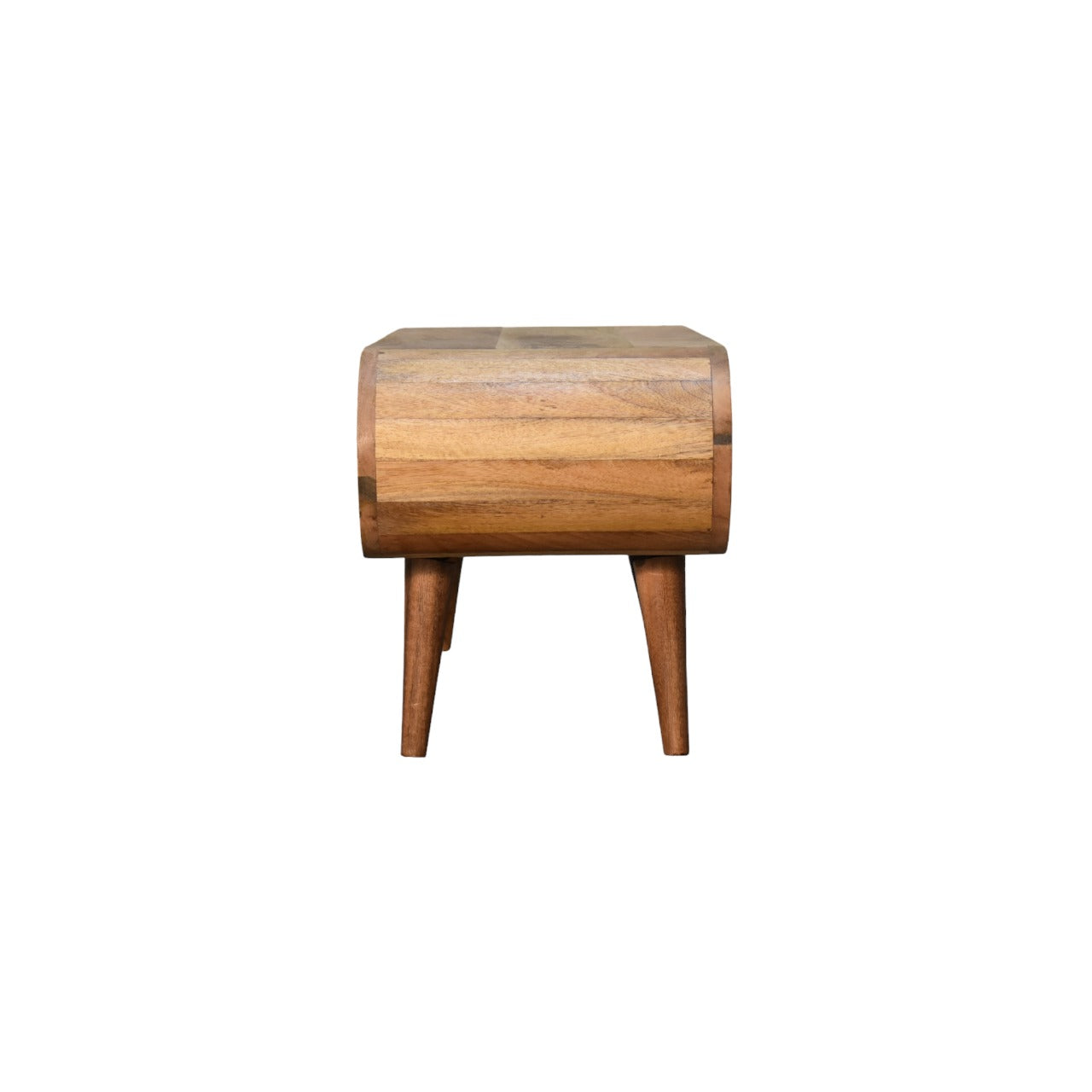Handcrafted Solid Mango Wood Coffee Table – Brown Finish, Rounded Edges