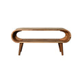 Handcrafted Solid Mango Wood Coffee Table – Brown Finish, Rounded Edges