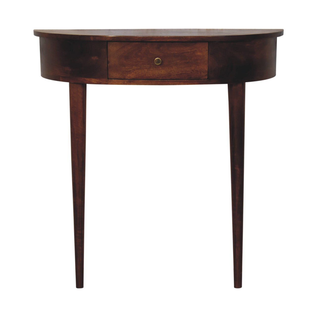 Slimline Solid Mango Wood Console Table – Chestnut Finish, Handy Drawer