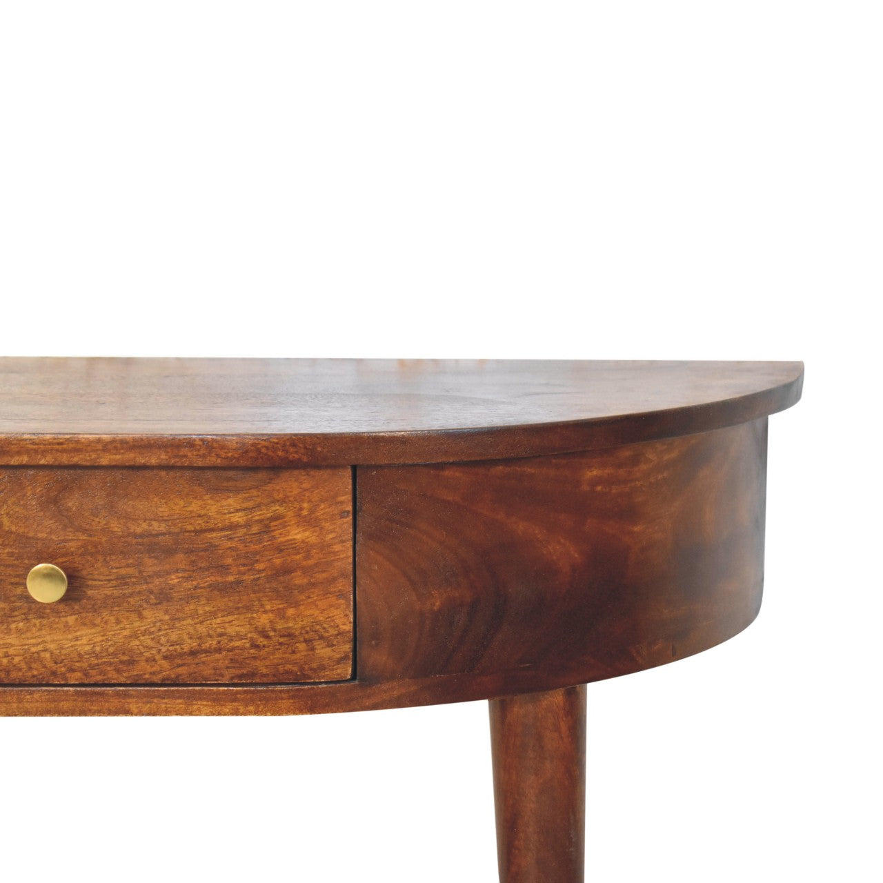 Slimline Solid Mango Wood Console Table – Chestnut Finish, Handy Drawer