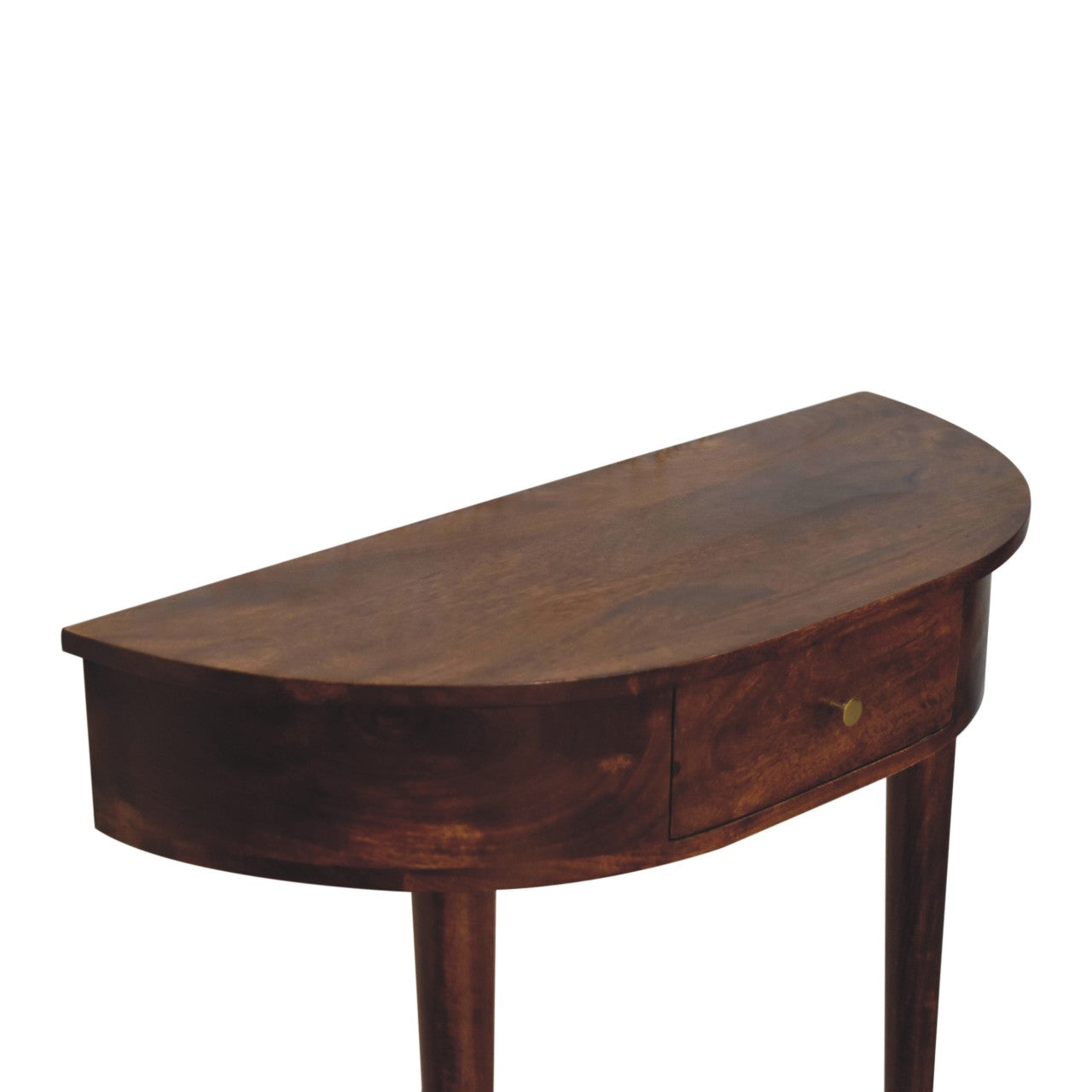Slimline Solid Mango Wood Console Table – Chestnut Finish, Handy Drawer