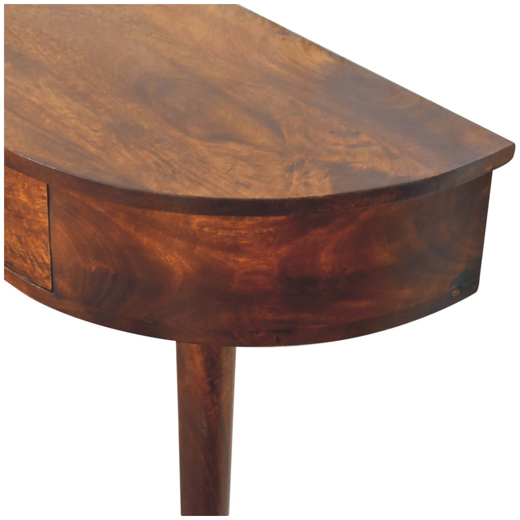 Slimline Solid Mango Wood Console Table – Chestnut Finish, Handy Drawer