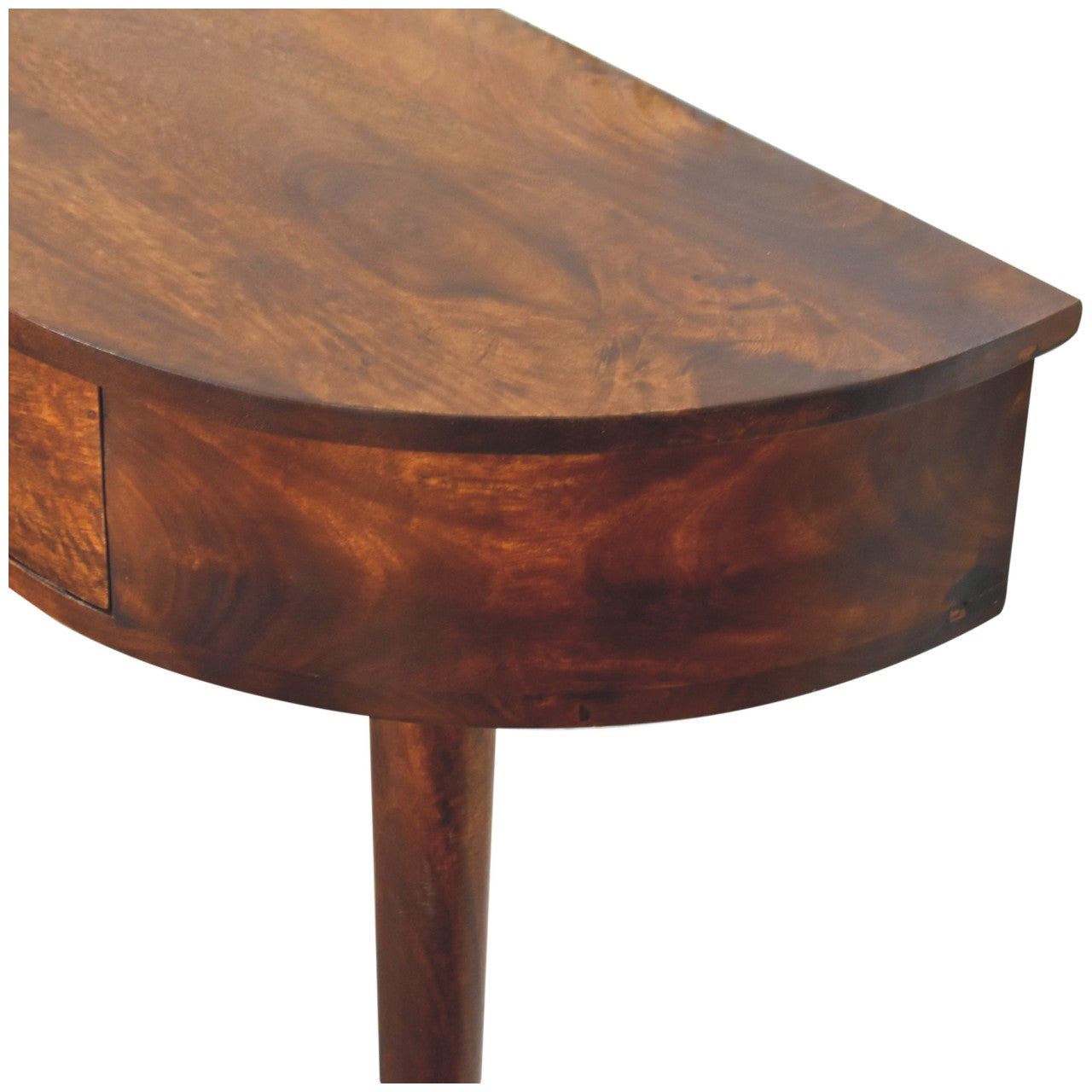 Slimline Solid Mango Wood Console Table – Chestnut Finish, Handy Drawer