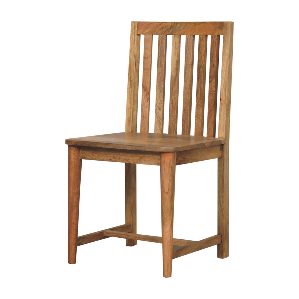 Handcrafted Solid Mango Wood Dining Chair – Dark Brown Finish, Japanese Inspired Design