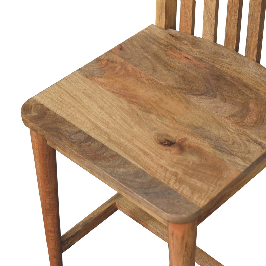 Handcrafted Solid Mango Wood Dining Chair – Dark Brown Finish, Japanese Inspired Design