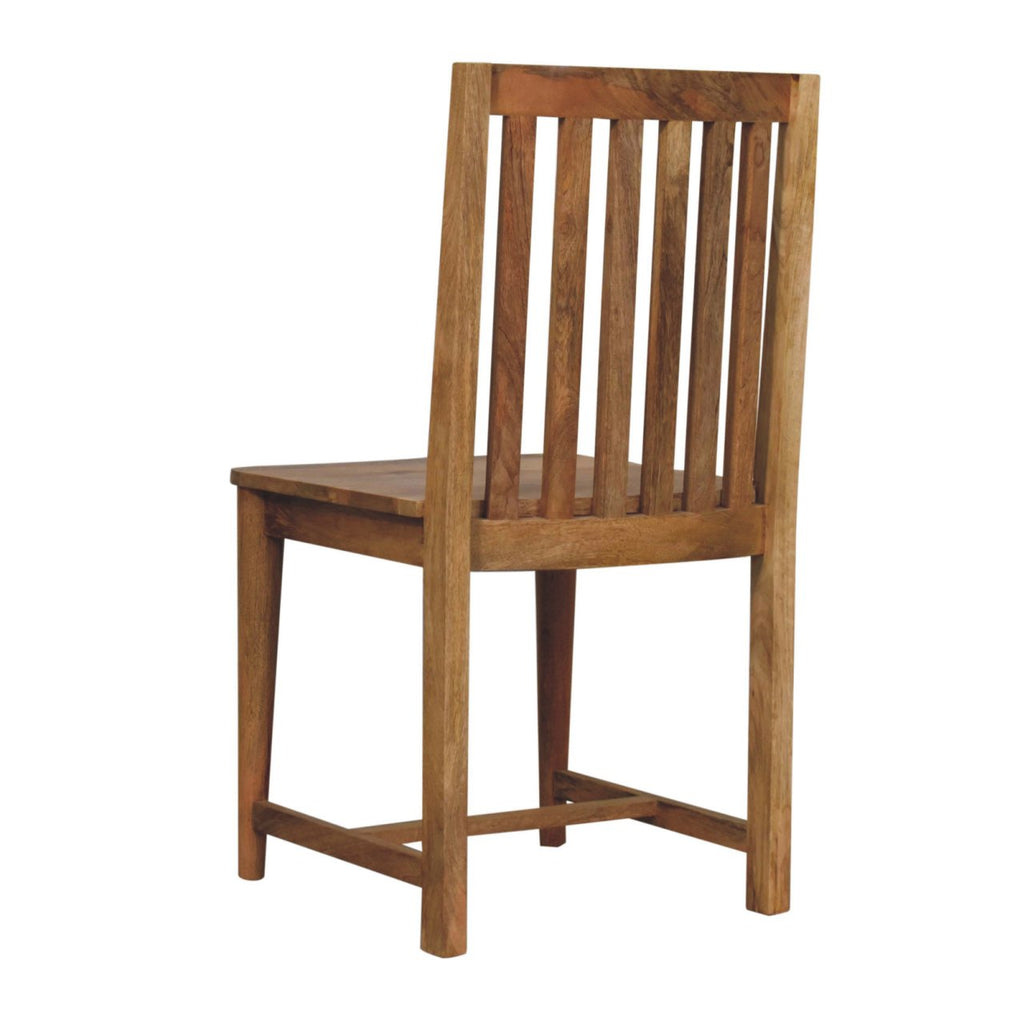 Handcrafted Solid Mango Wood Dining Chair – Dark Brown Finish, Japanese Inspired Design