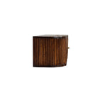 Floating Solid Mango Wood Wall-mounted Nightstand – Brown Finish, Curved Edges