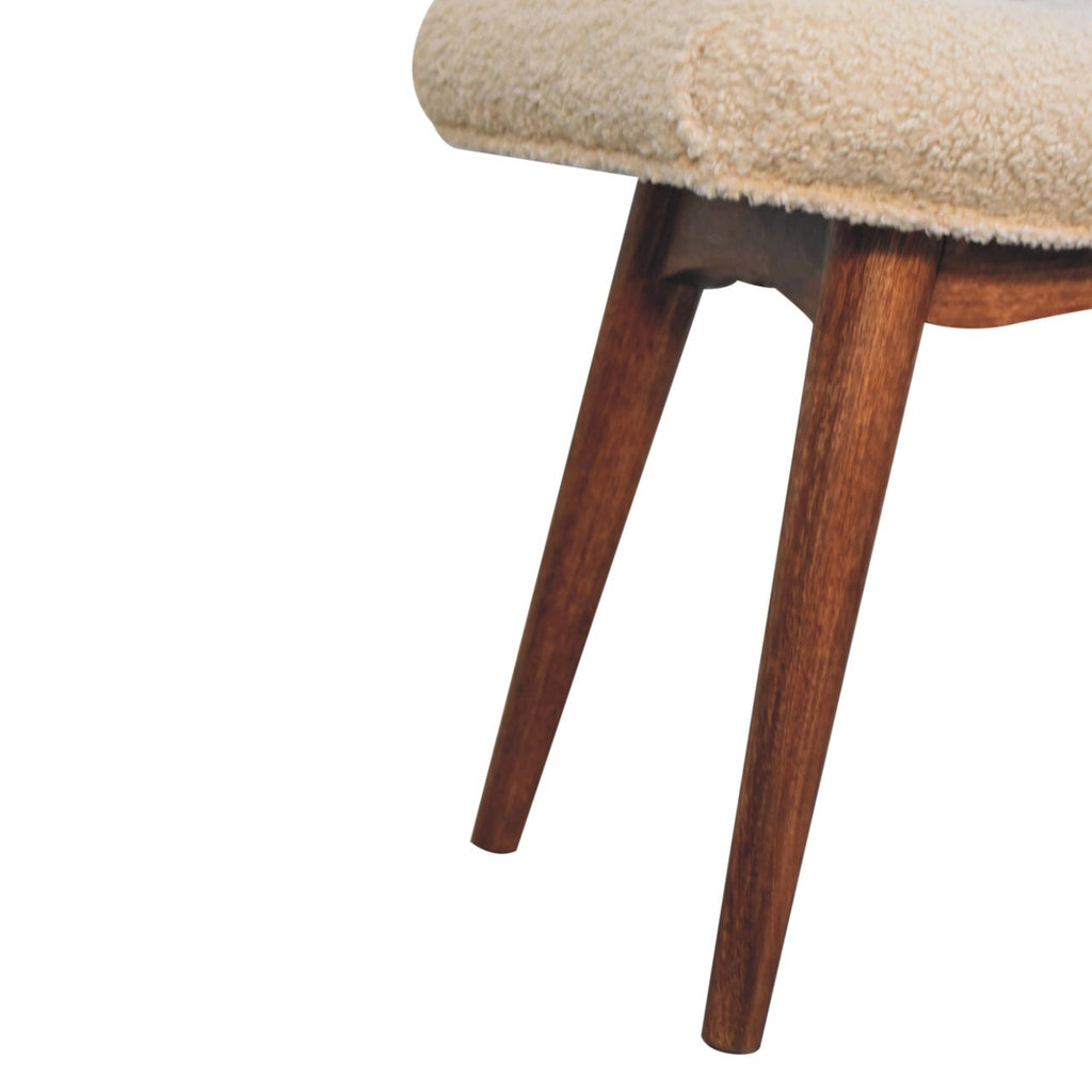 Handcrafted Solid Mango Wood Bench – Honey Caramel Finish, Nordic Legs