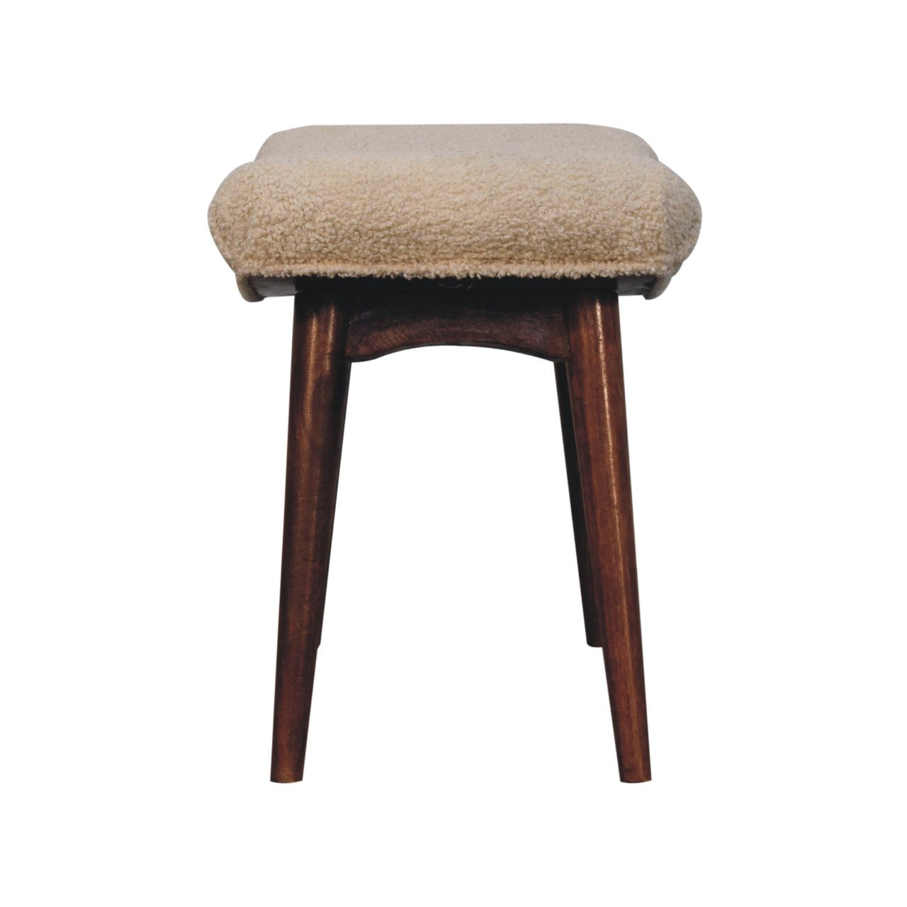 Handcrafted Solid Mango Wood Bench – Honey Caramel Finish, Nordic Legs