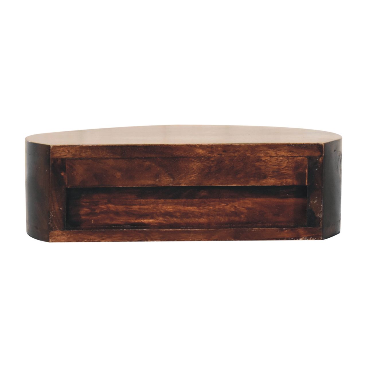 Space-Saving Solid Mango Wood Wall-mounted Nightstand – California Walnut Finish, Rounded Edges