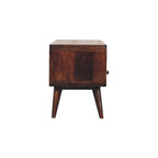Contemporary Solid Mango Wood TV Unit – California Walnut Finish, 2 Drawers and Open Slot