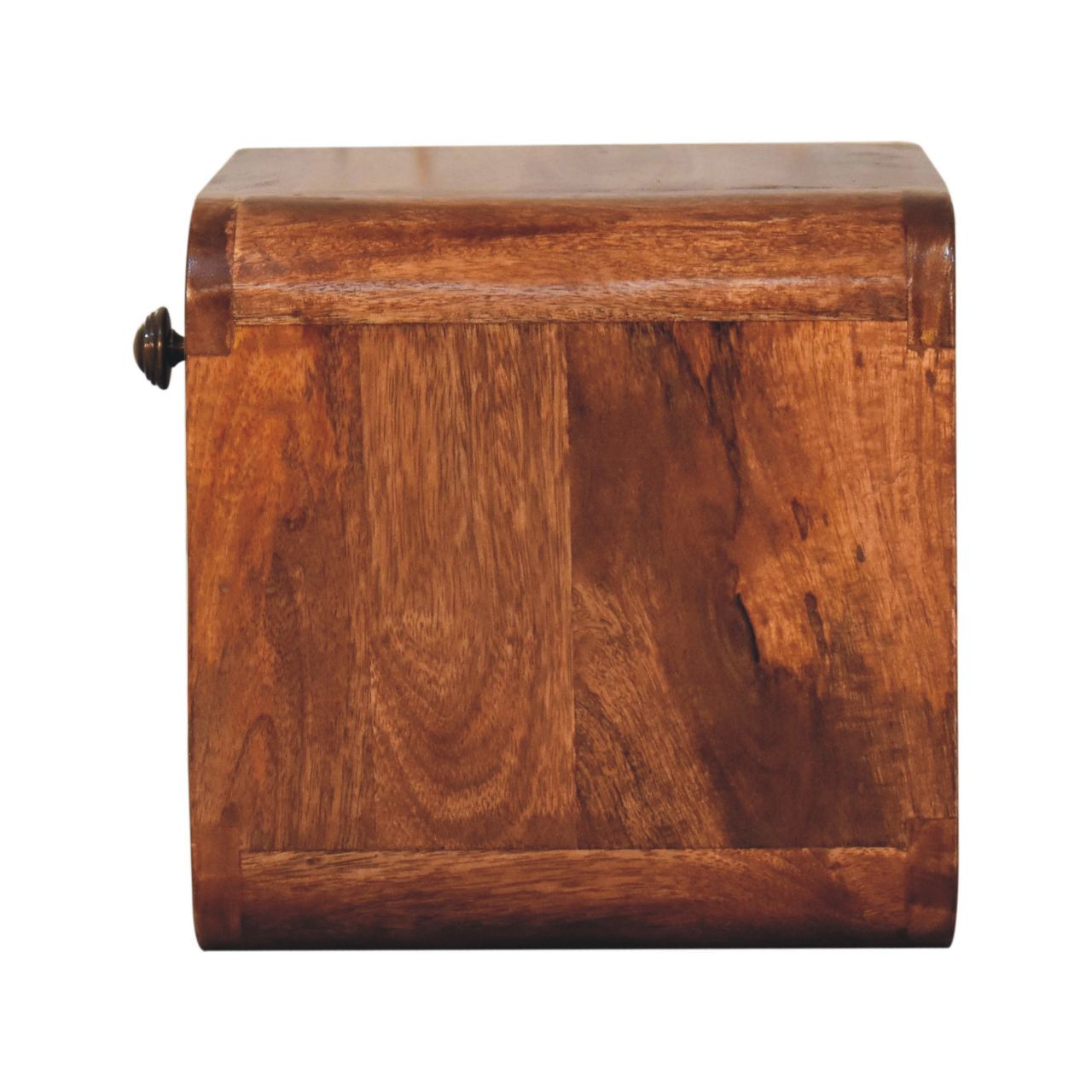 Space-Saving Solid Mango Wood Wall-mounted Nightstand – Honey Caramel Finish, 1 Drawer and Open Slot