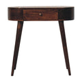 Slimline Solid Mango Wood Console Table – California Walnut Finish, Rounded Edges