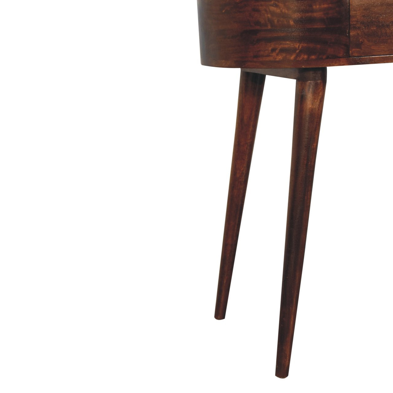 Slimline Solid Mango Wood Console Table – California Walnut Finish, Rounded Edges