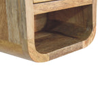 Handcrafted Solid Mango Wood Bedside Table – Dark Brown Finish, 1 Drawer