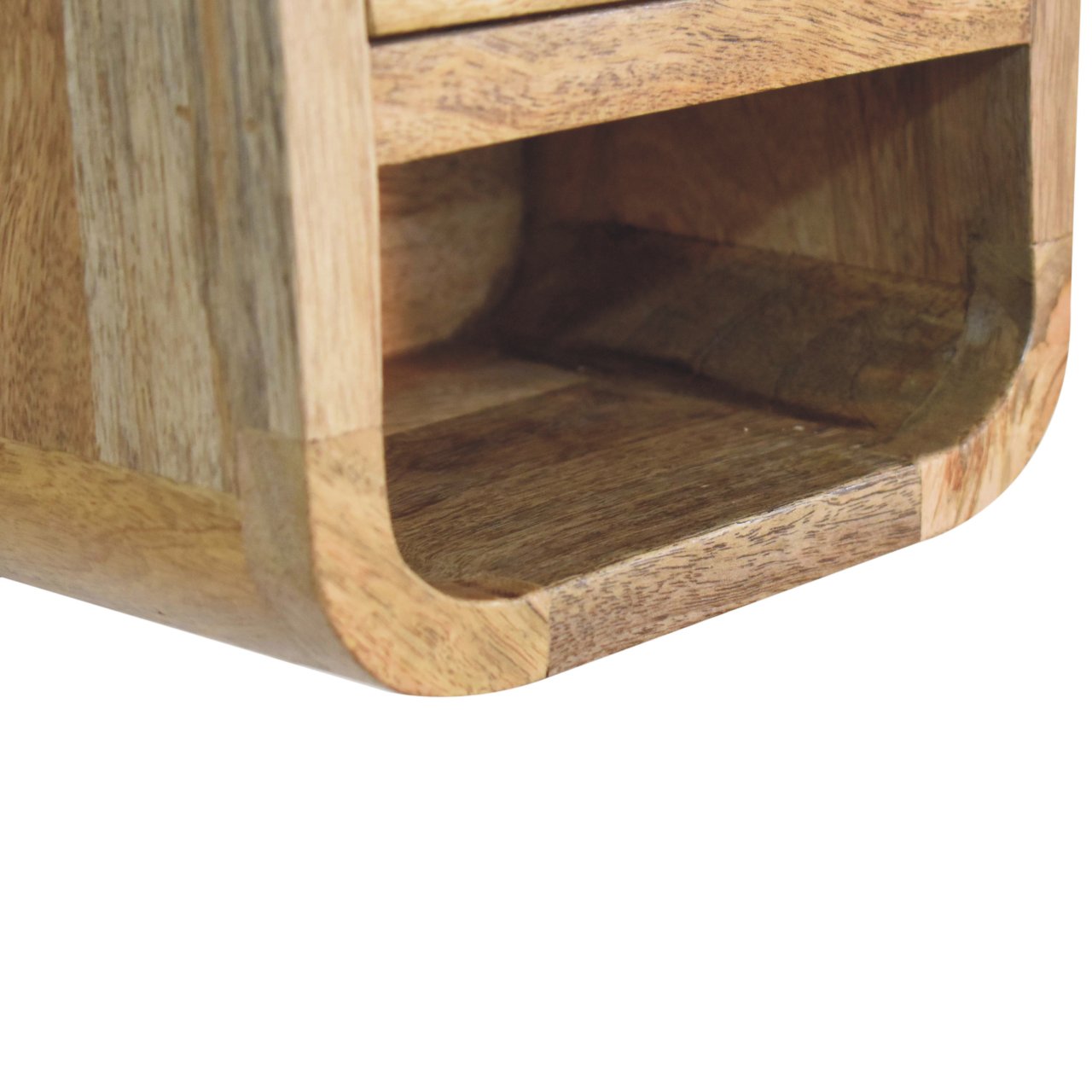 Handcrafted Solid Mango Wood Bedside Table – Dark Brown Finish, 1 Drawer