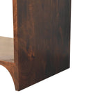 Handcrafted Solid Mango Wood Bedside Table – California Walnut Finish, Shelf and Drawer Storage