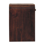 Handcrafted Solid Mango Wood Bedside Table – California Walnut Finish, Shelf and Drawer Storage