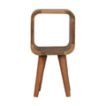 Compact Solid Mango Wood Bedside Table – Honey caramel Finish, Tapered Legs