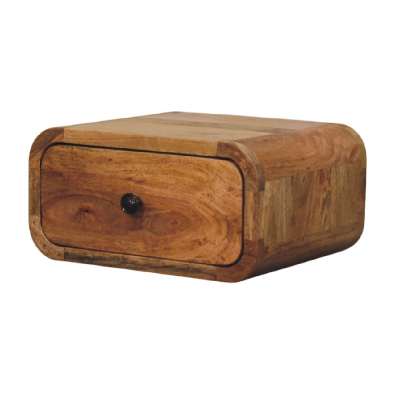 Space-Saving Solid Mango Wood Bedside Table – Brown Finish, Single Drawer Storage