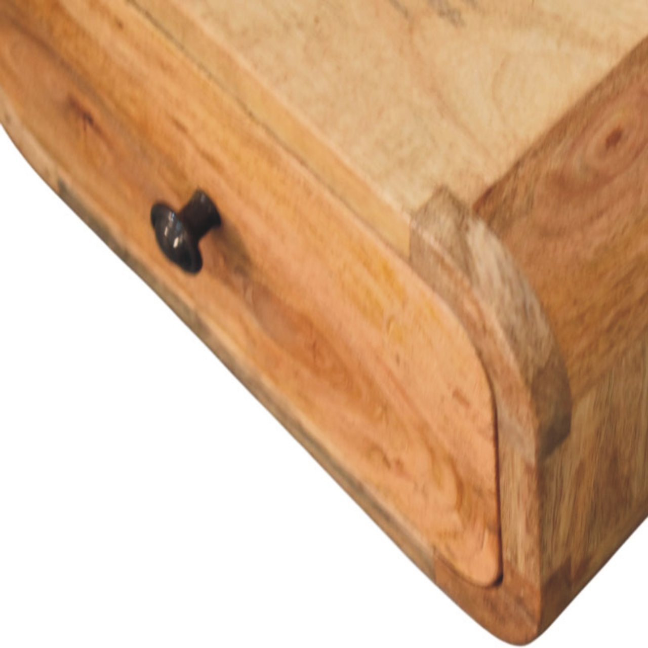 Space-Saving Solid Mango Wood Bedside Table – Brown Finish, Single Drawer Storage