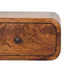 Contemporary Solid Mango Wood Bedside Table – Chestnut Finish, Compact Drawer Storage