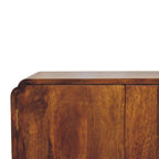 Statement Solid Mango Wood Cabinet – Chestnut Finish, Double-door Storage
