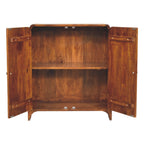 Statement Solid Mango Wood Cabinet – Chestnut Finish, Double-door Storage