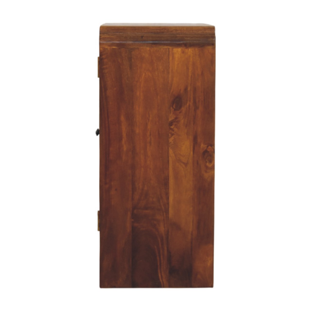 Statement Solid Mango Wood Cabinet – Chestnut Finish, Double-door Storage