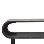 Contemporary Solid Mango Wood TV Unit – Carbon Ash Finish, Continuous Curve Design