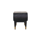 Contemporary Solid Mango Wood TV Unit – Carbon Ash Finish, Continuous Curve Design