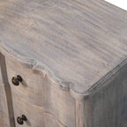 Handcrafted Solid Mango Wood Bedside Table – Brown Finish, 3 Aligned Drawers