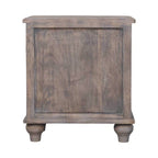 Handcrafted Solid Mango Wood Bedside Table – Brown Finish, 3 Aligned Drawers
