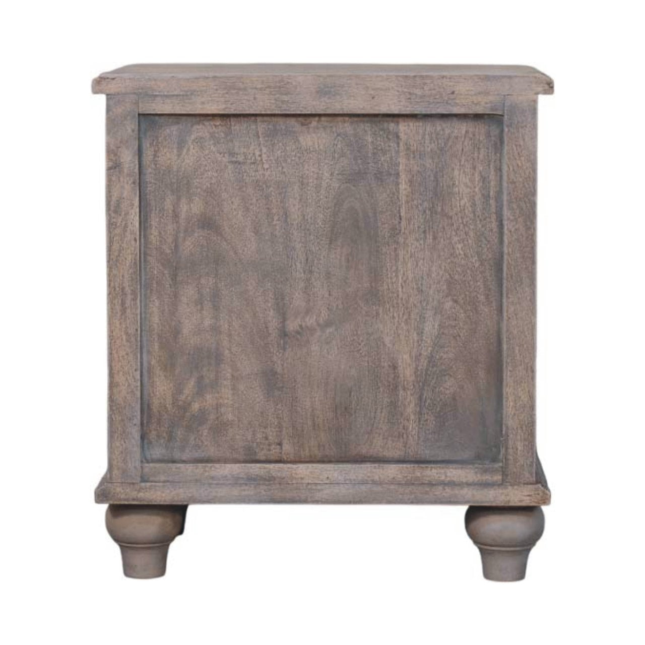 Handcrafted Solid Mango Wood Bedside Table – Brown Finish, 3 Aligned Drawers
