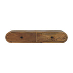Contour Wall Console Table, Solid Mango Wood, 2 Drawers